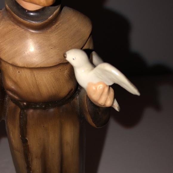 Vintage St. Francis of Assisi Porcelain Statue 8” Tall - Picture 6 of 9
